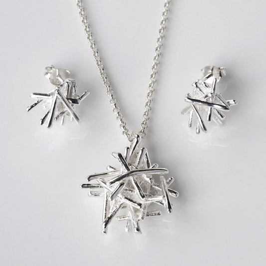 Twig Stack Silver Jewellery Set MJ0097S 2