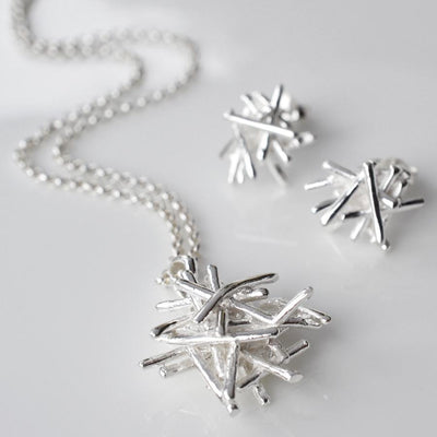 Twig Stack Silver Jewellery Set MJ0097S 3