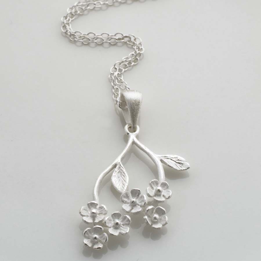 Sterling Silver Forget Me Not Pendant