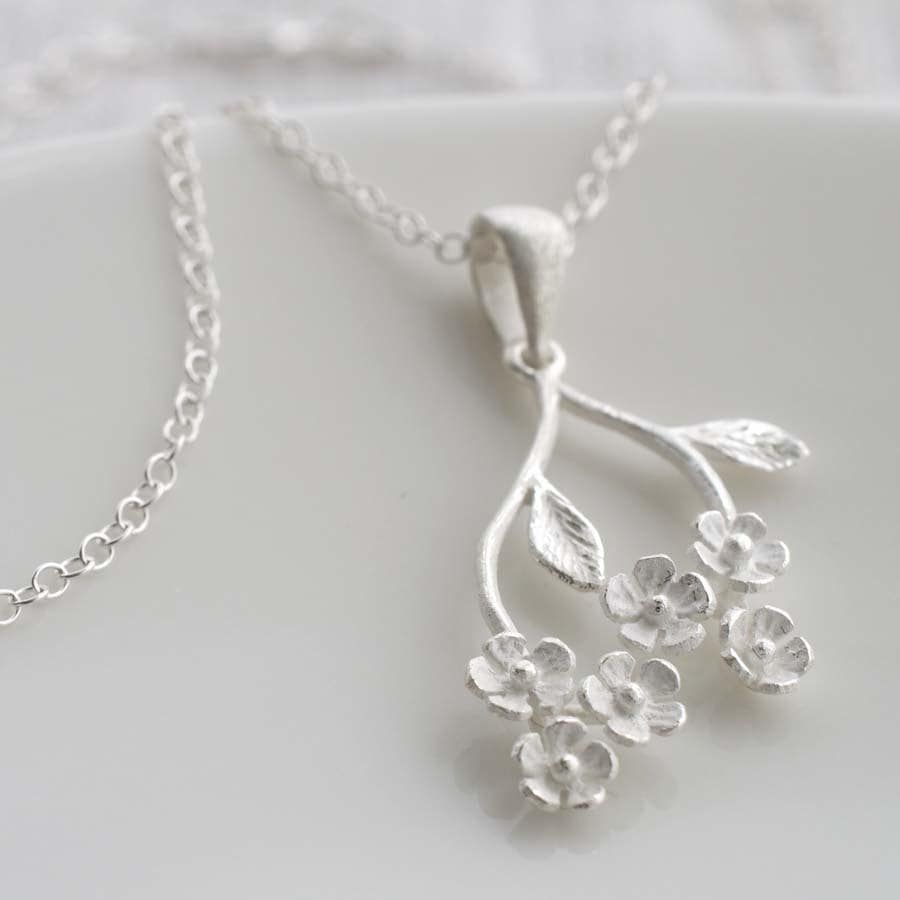 Sterling Silver Forget Me Not Pendant