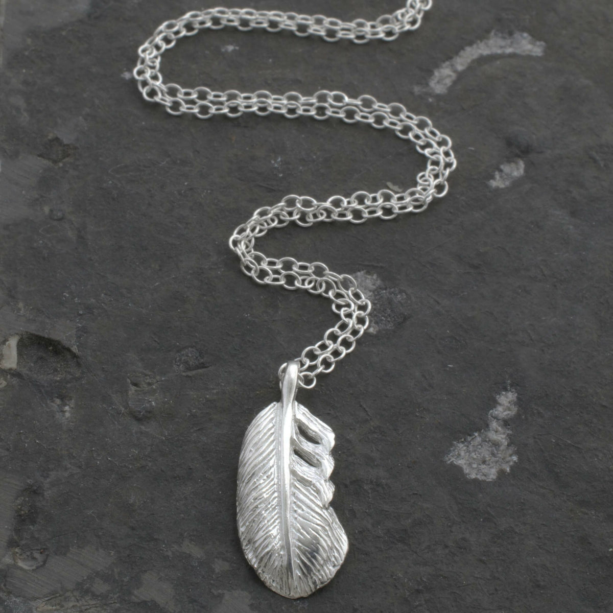 Sterling Silver Feather Necklace