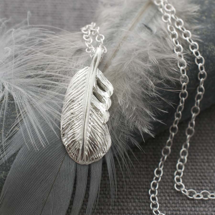 Sterling Silver Feather Necklace