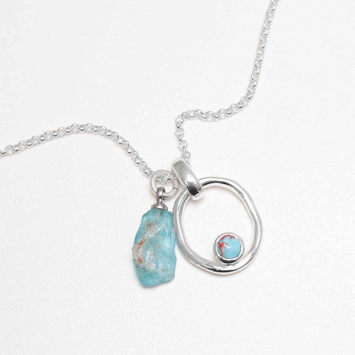 Sterling Silver Turquoise Ripple Necklace