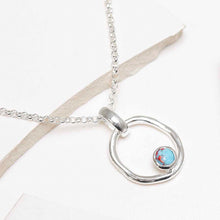 MZB113P TR Sterling Silver Turquoise Ripple Necklace 3 2