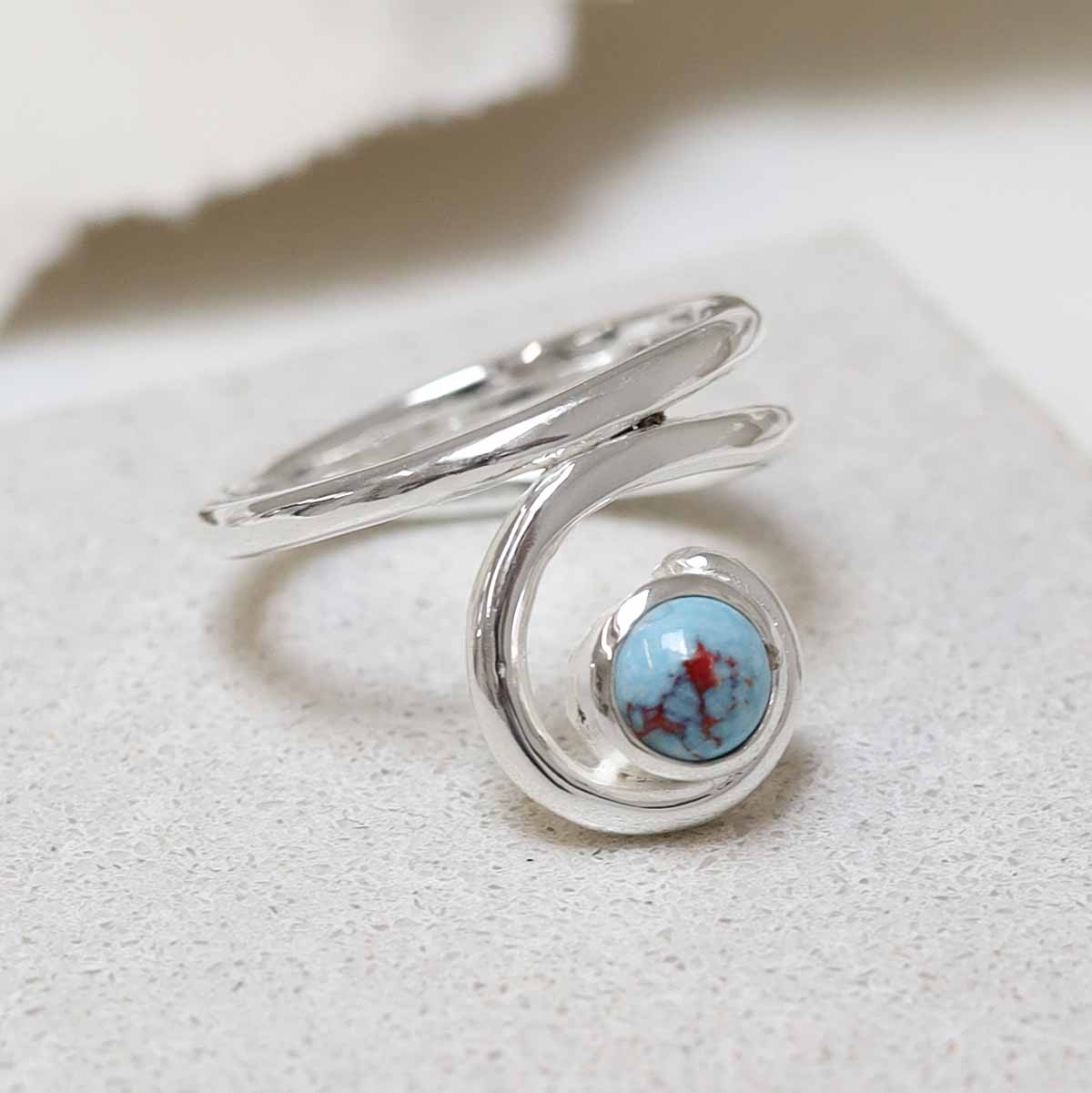 Sterling Silver Turquoise Vine Ring