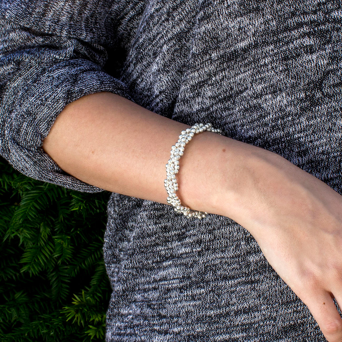 Sterling Silver Bubbles Bangle