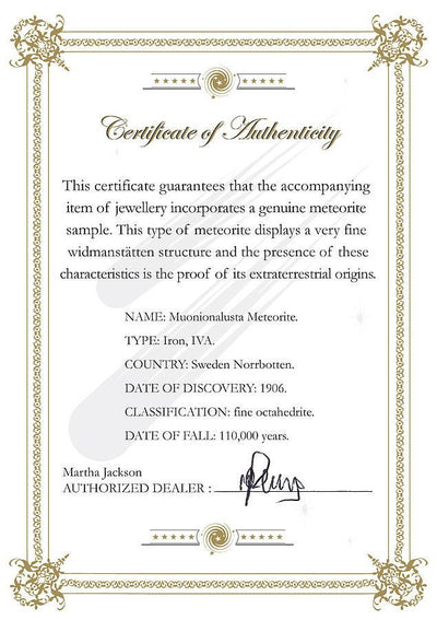 Meteorite Certificate