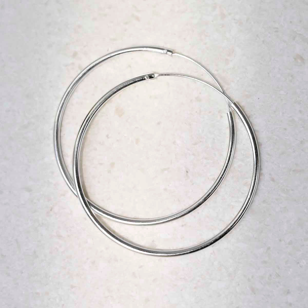 Sterling Silver 5cm Hoop Earrings