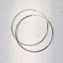 ME452 Sterling Silver 5cm Hoop Earrings 1
