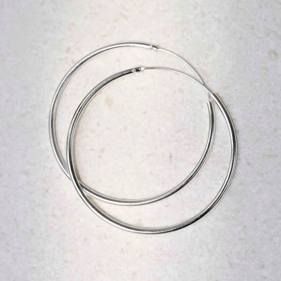 ME452 Sterling Silver 5cm Hoop Earrings 1