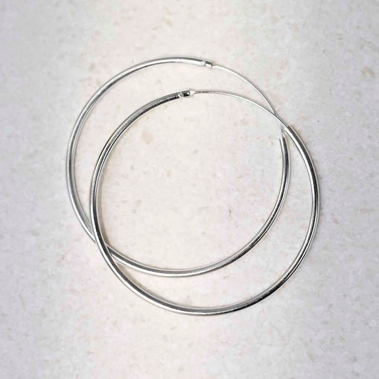 ME452 Sterling Silver 5cm Hoop Earrings 1