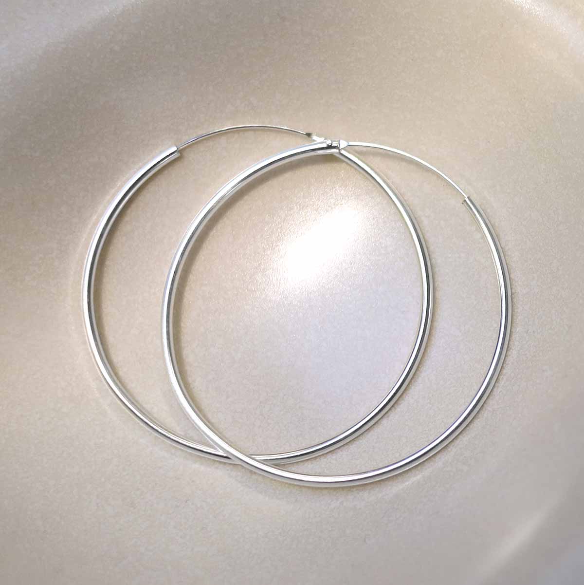 Sterling Silver 5cm Hoop Earrings