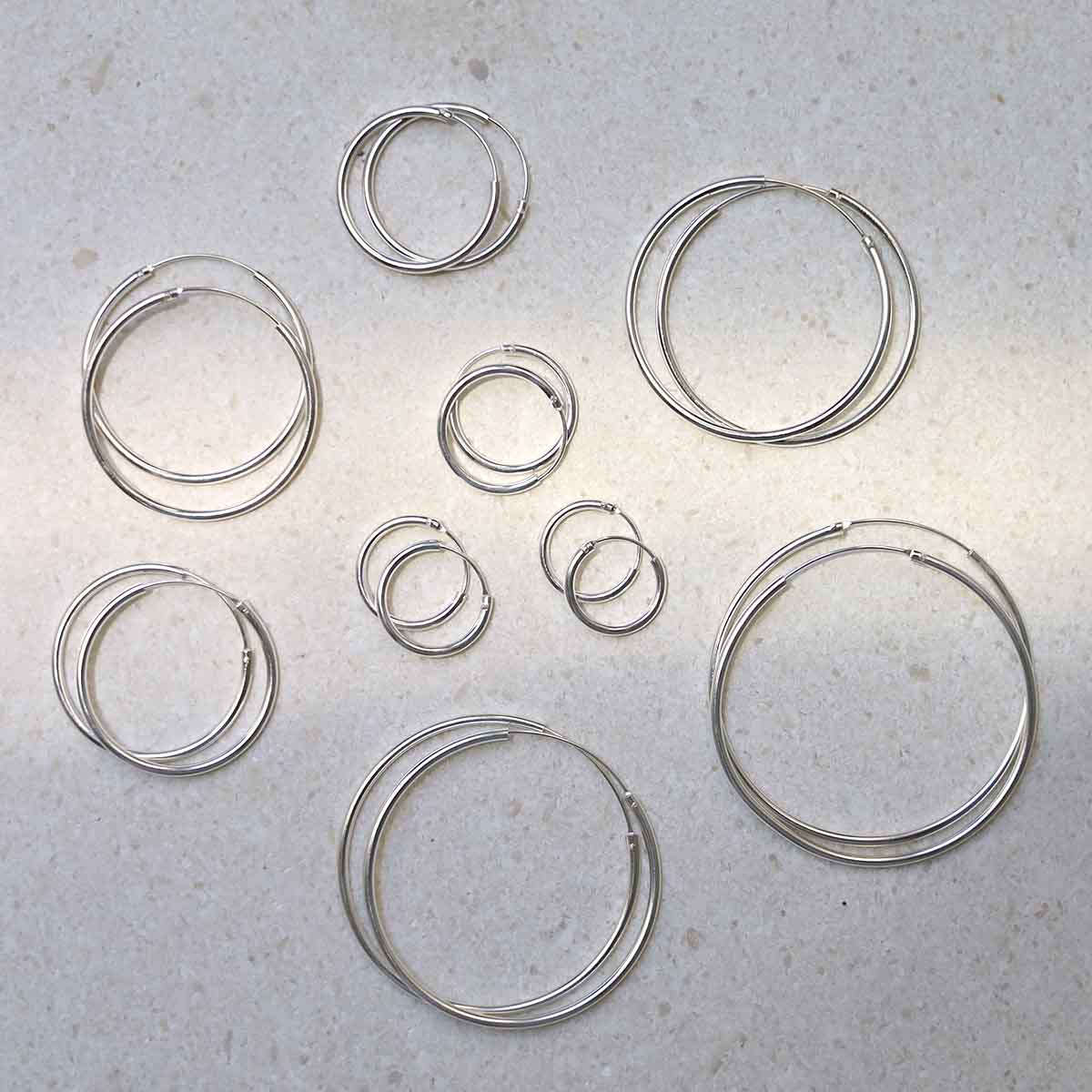 Sterling Silver 5cm Hoop Earrings