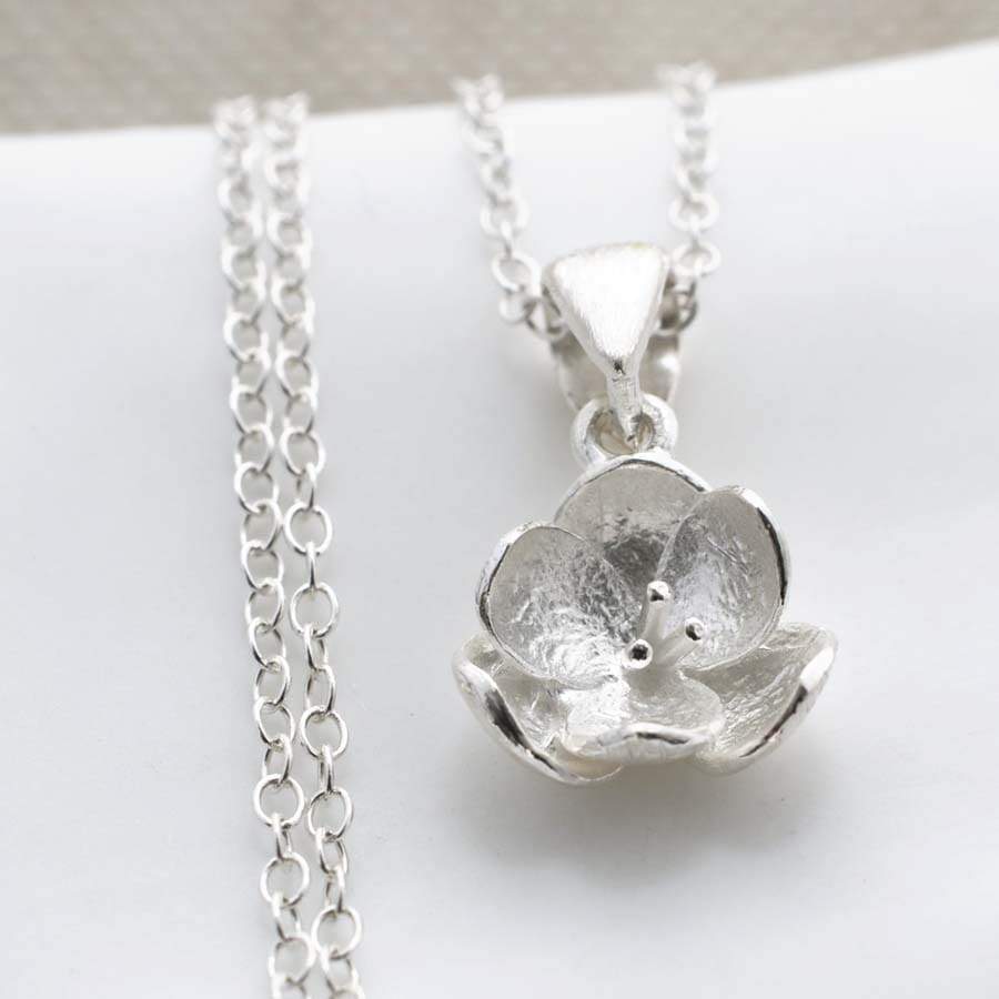 Sterling Silver Blossom Pendant Necklace