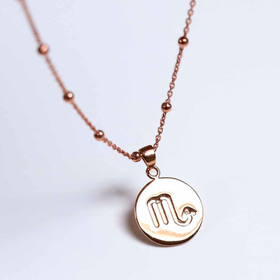 MS1192RG Rose Gold Plated Sterling Silver Scorpio Star Sign Necklace 2