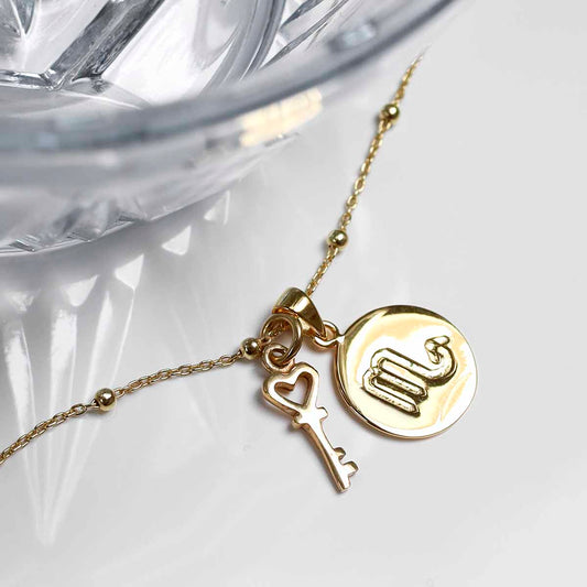 MS1192G Gold Plated Sterling Silver Scorpio Star Sign Necklace 3