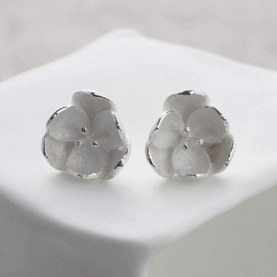 Sterling Silver Blossom Stud Earrings