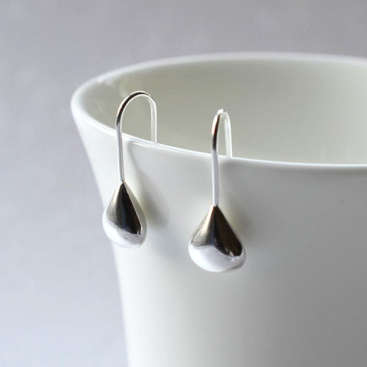 Silver Tear Drop Earrings MJ0255 12