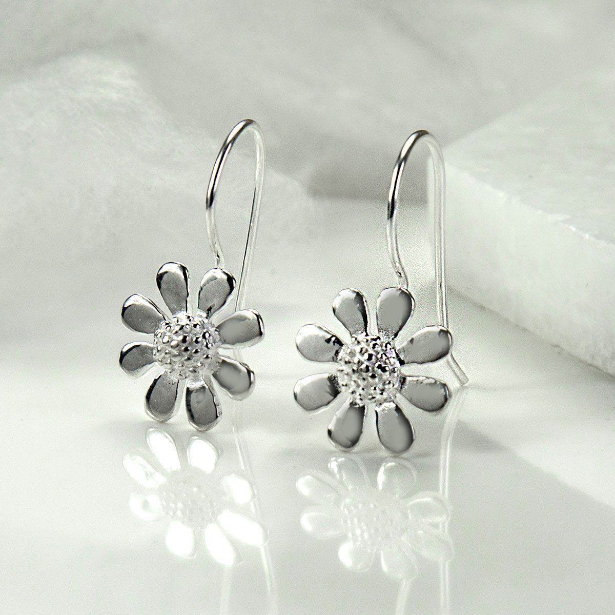 Silver Contemporary Daisy Jewellery Set