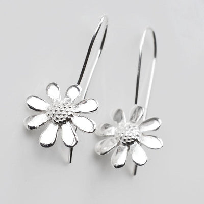 Silver Contemporary Daisy Earrings MJ0222 4