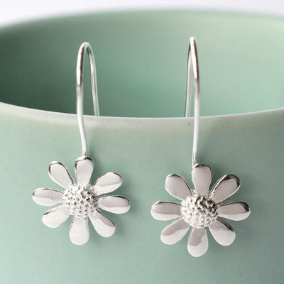Silver Contemporary Daisy Earrings MJ0222 6