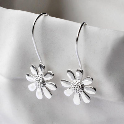 Silver Contemporary Daisy Earrings MJ0222 8