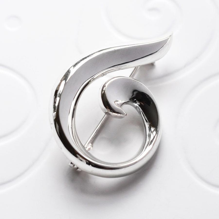 Sterling Silver Spiral Brooch