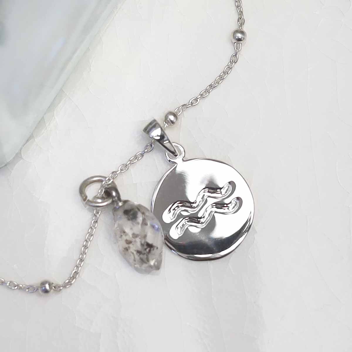 Sterling Silver Aquarius Star Sign Necklace