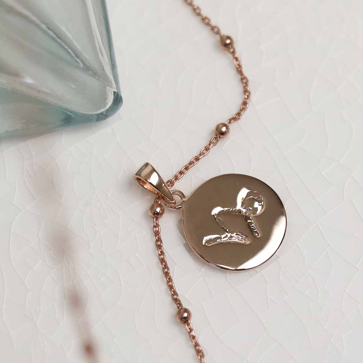 Rose Gold Sterling Silver Plated Capricorn Star Sign Necklace
