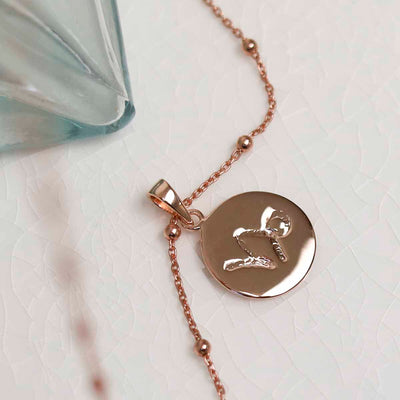 MS1193RG Rose Gold Sterling Silver Plated Capricorn Star Sign Necklace 1