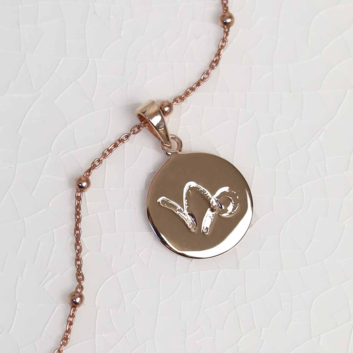 Rose Gold Sterling Silver Plated Capricorn Star Sign Necklace