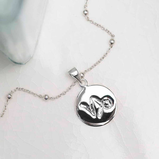 MS1193  Sterling Silver Plated Capricorn Star Sign Necklace 3