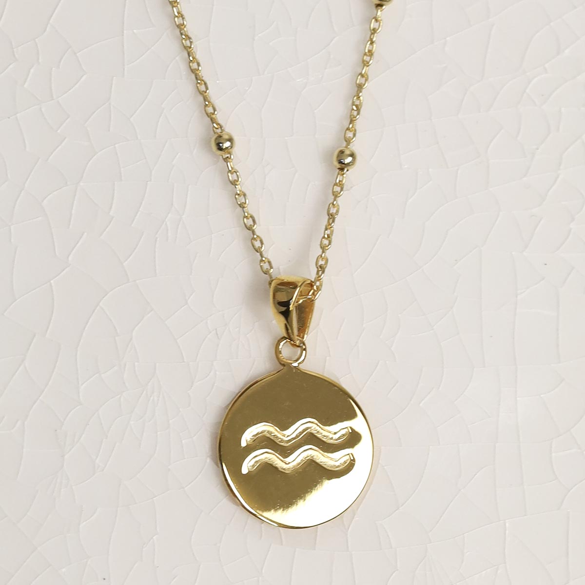 Gold Plated Sterling Silver Aquarius Star Sign Necklace