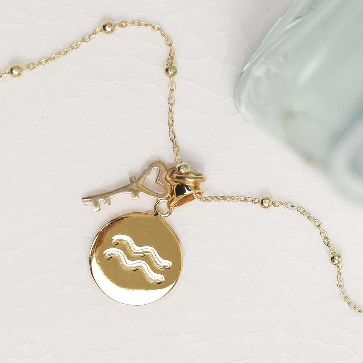 Gold Plated Sterling Silver Aquarius Star Sign Necklace