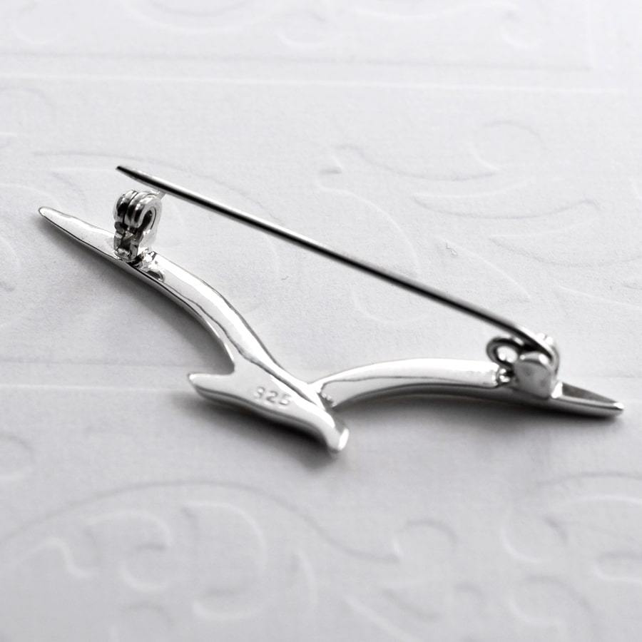 Sterling Silver Seagull Brooch