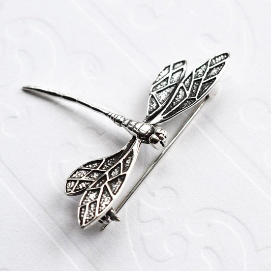 MC160B SILVERDRAGONFLYBROOCH 010