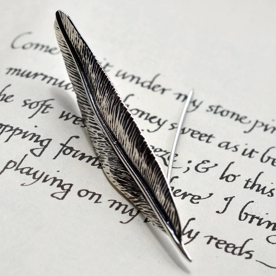 Sterling Silver Feather Brooch