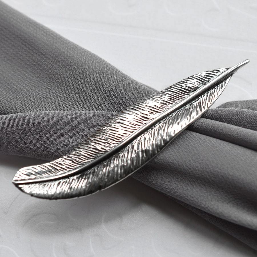 Sterling Silver Feather Brooch