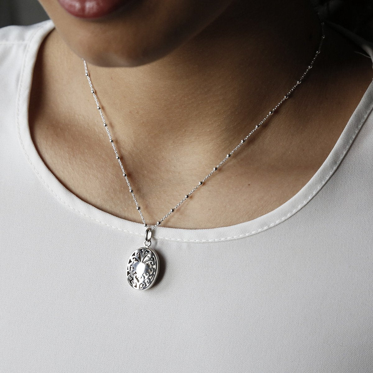 Sterling Silver Vintage Oval Locket