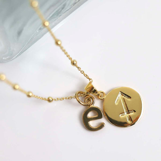 MS1201G Gold Plated Sterling Silver Sagittarius Star Sign Necklace 3