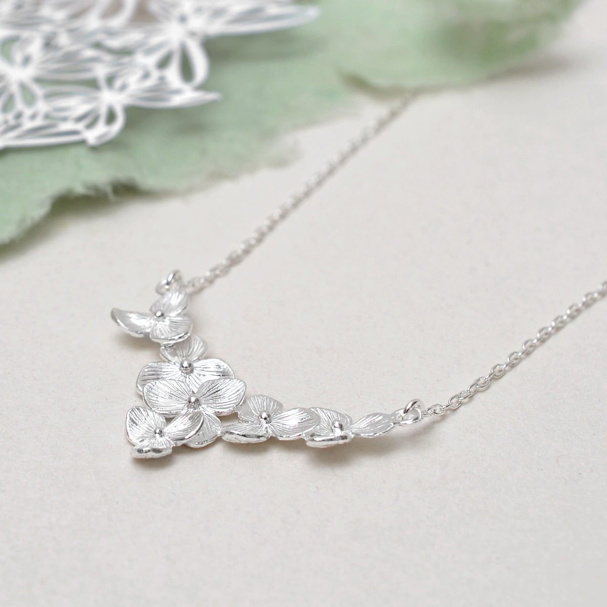 Sterling Silver Six Flower Necklace
