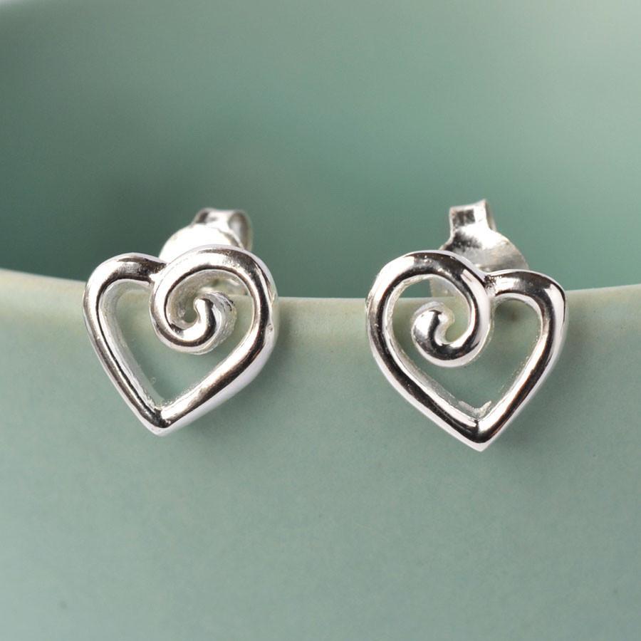 Sterling Silver Spiral Heart Jewellery Set