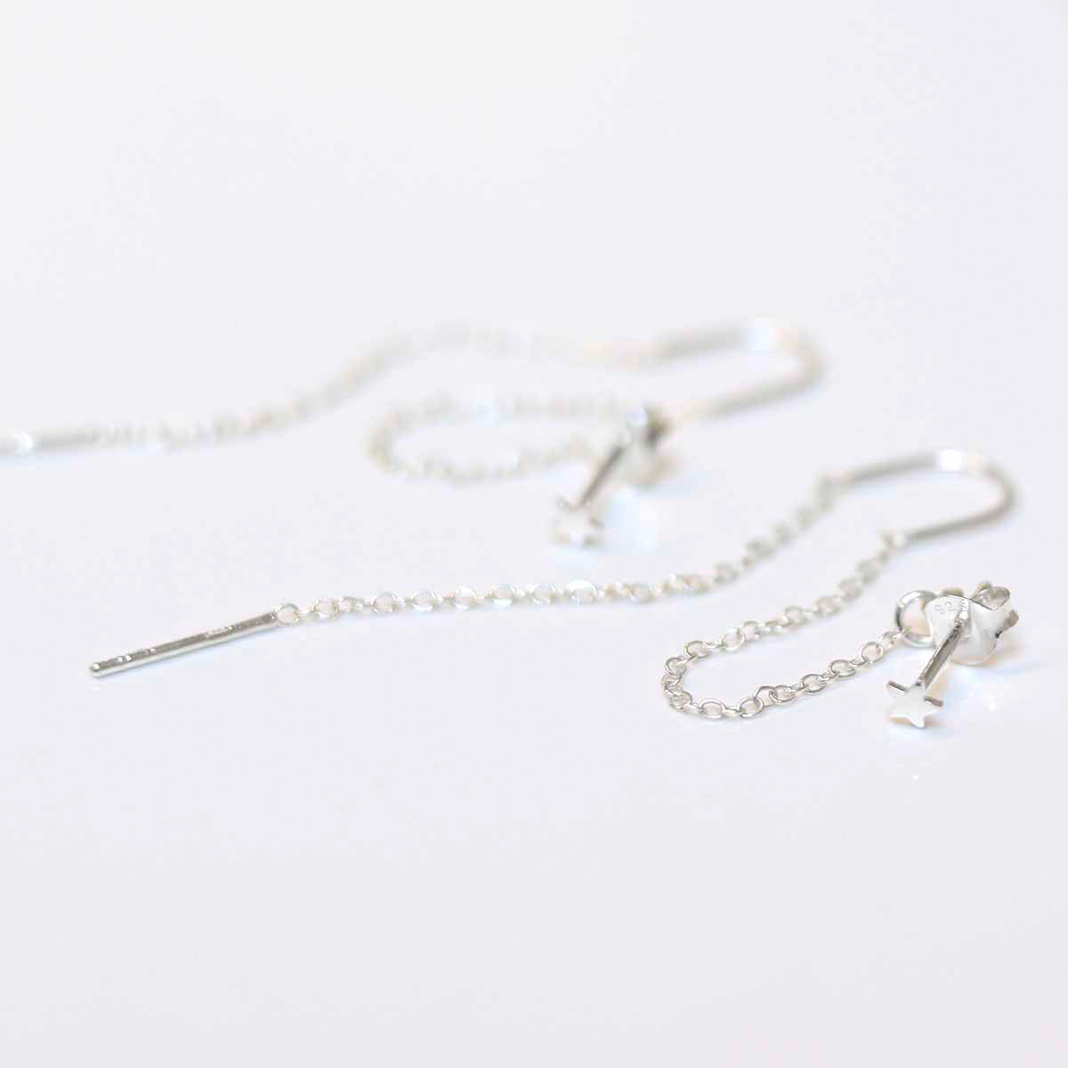Sterling Silver Star Threader and Chain Studs