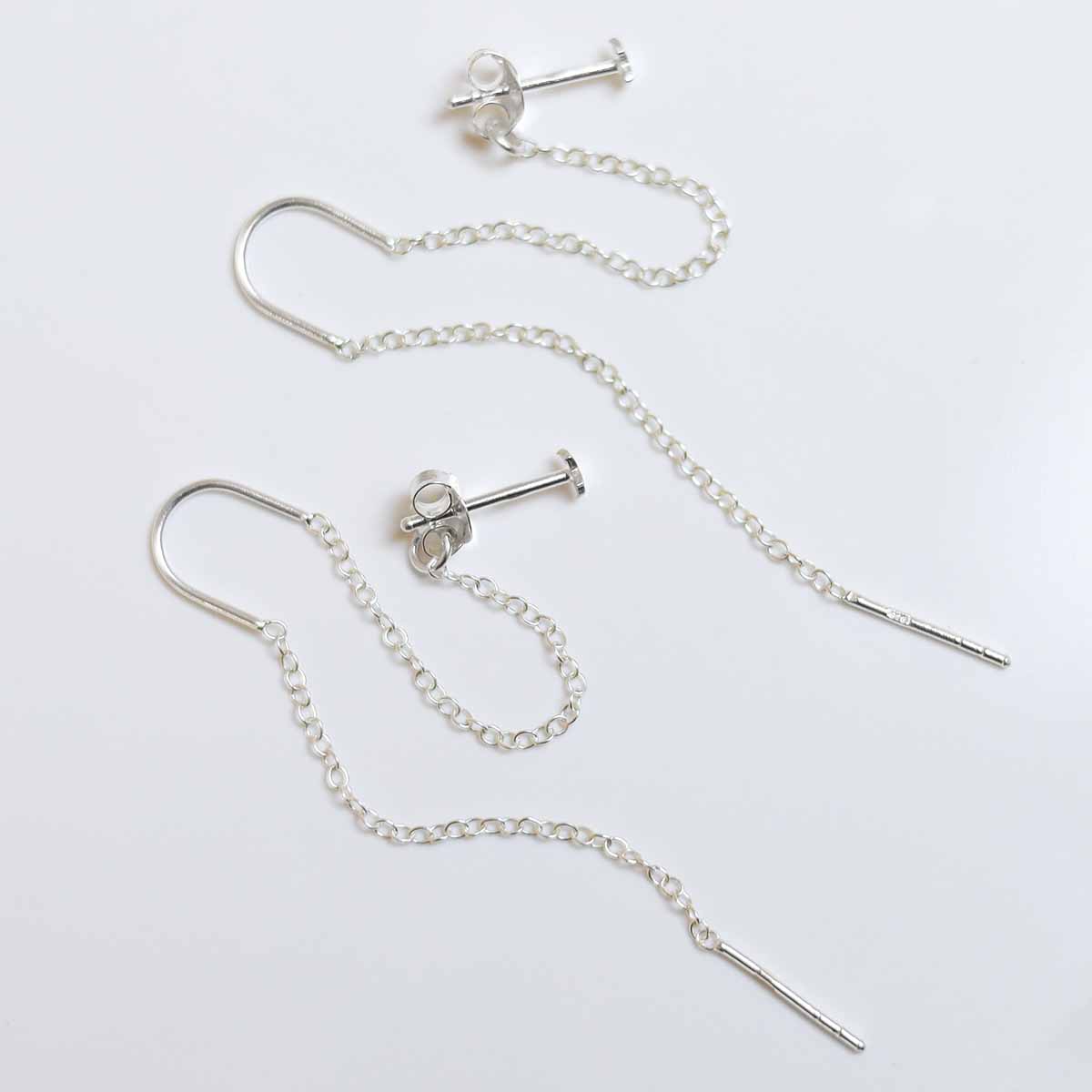 Sterling Silver Star Threader and Chain Studs