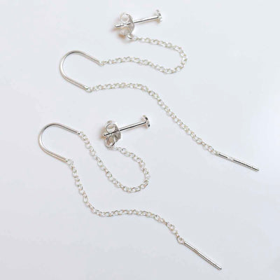 ML836 Sterling Silver Star Threader and Chain Studs 4 copy