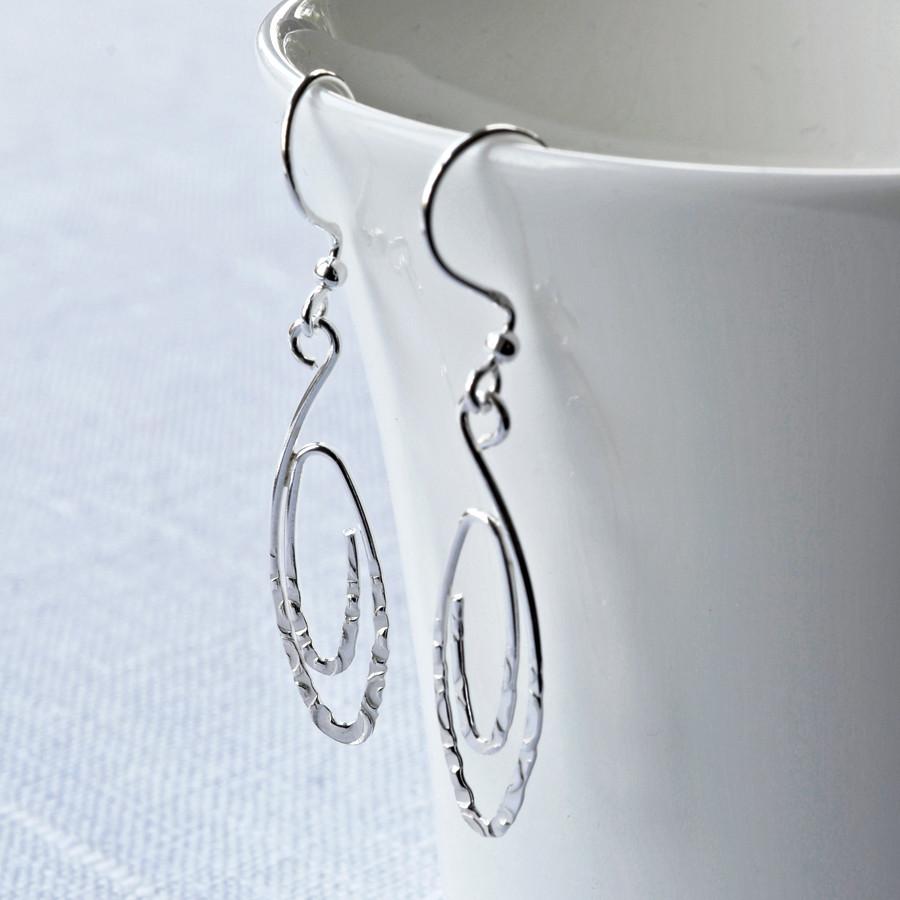 Sterling Silver Urban Spiral Dangly Earrings