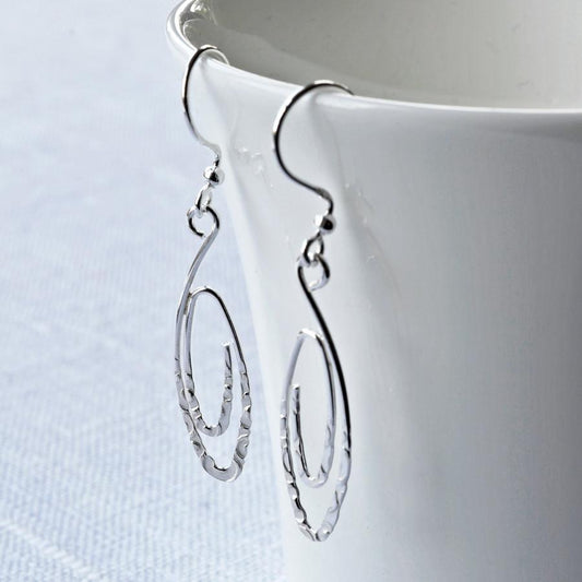 MJ0251Silver Urban Spiral Earrings 4