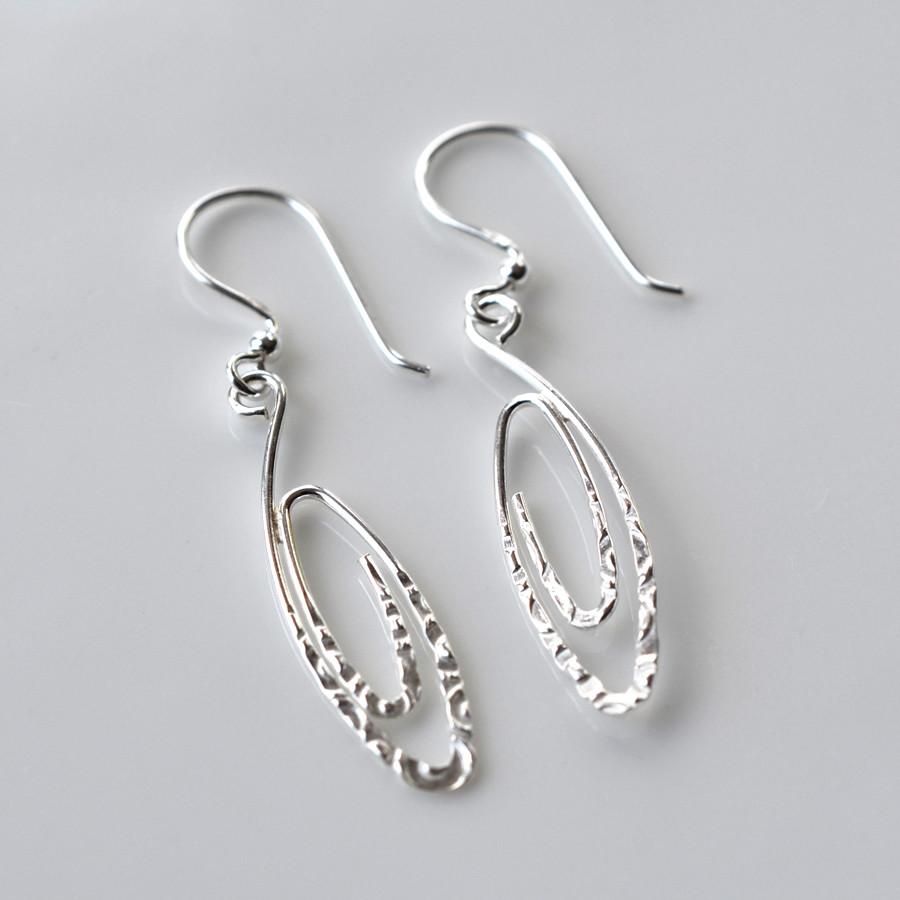 Sterling Silver Urban Spiral Dangly Earrings