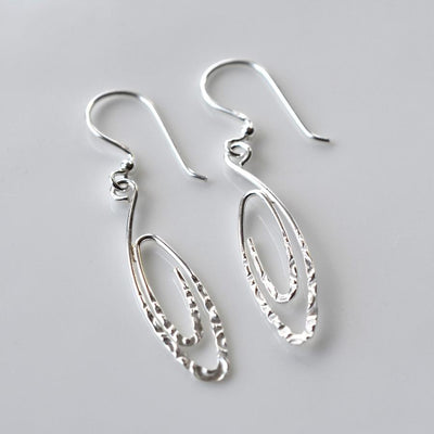 MJ0251Silver Urban Spiral Earrings 3
