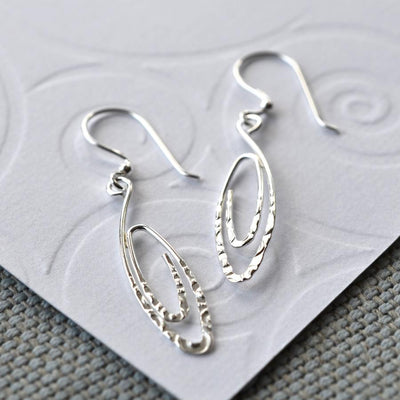 MJ0251Silver Urban Spiral Earrings
